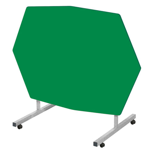 Fully Welded Premium Tilt Top Irregular Octagonal (1380 x 1000mm) Dining Table - Blue Edge