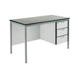 Fully Welded Premium Rectangular (1500 x 750mm) 3 Drawer Teachers Desk - Light Grey Edge