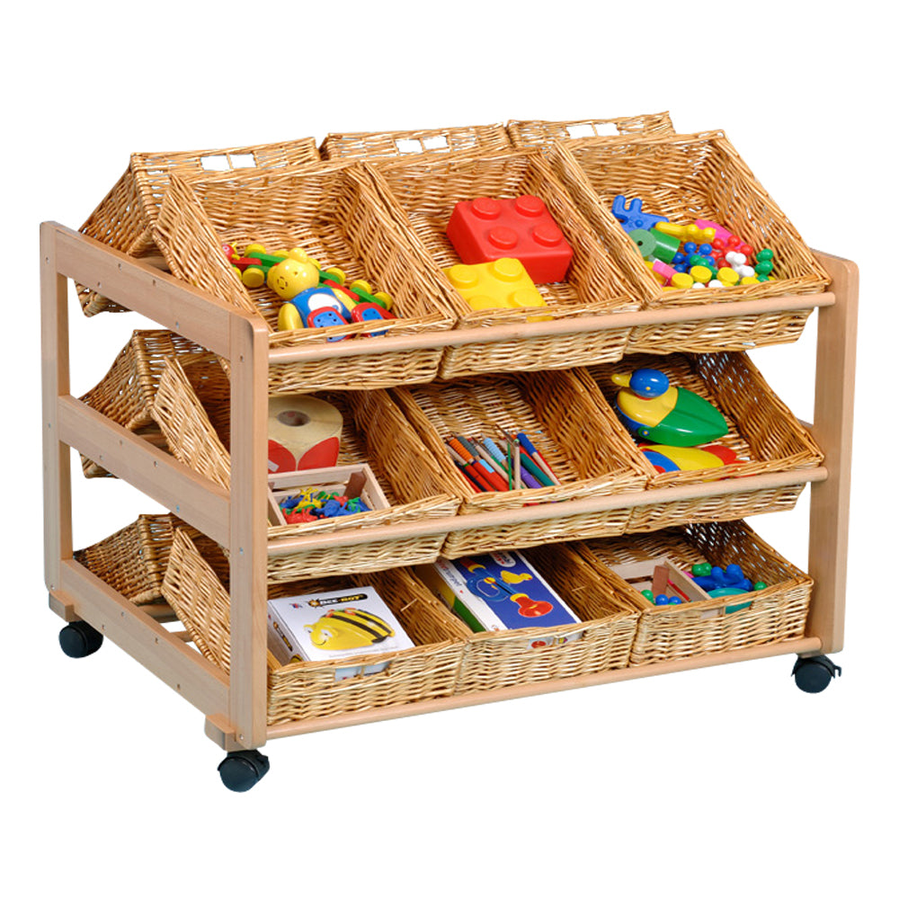 Double 18 Wicker Basket Classroom Tidy