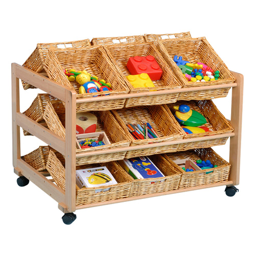 Double 18 Wicker Basket Classroom Tidy