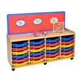 24 Shallow Tray Storage Unit with Cork Panel