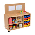 6 Shallow Tray/Shelf Storage Unit with Cork Panel