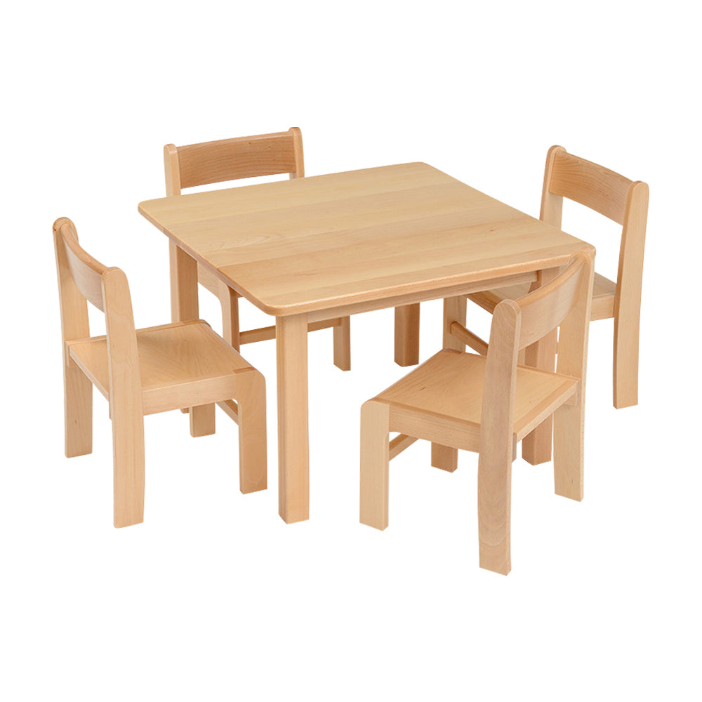 Square Table Solid Beech 690mm