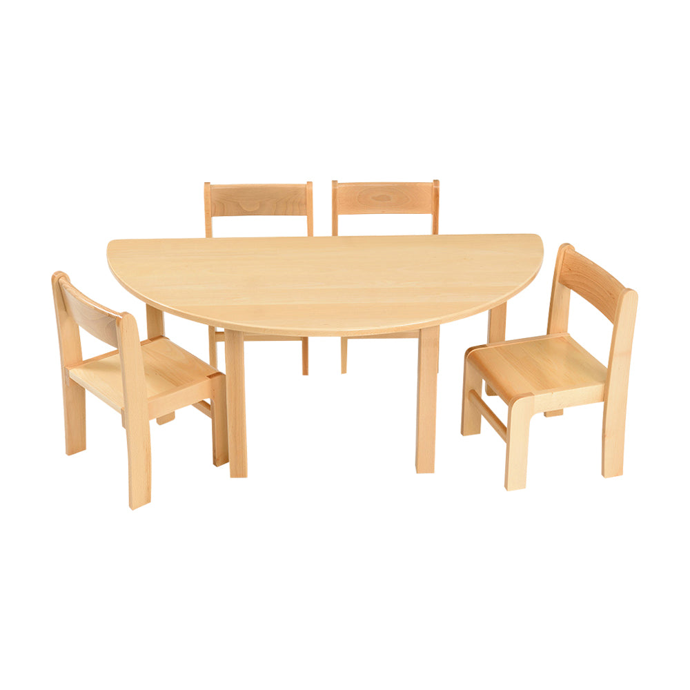 Half Circular Solid Beech Table 1100mm