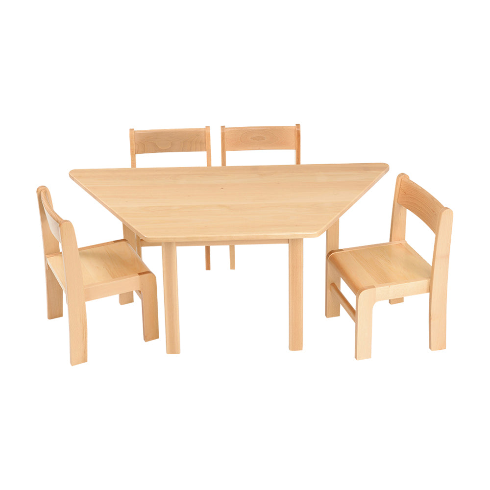 Trapezoidal Solid Beech Table 1100mm