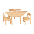 Trapezoidal Solid Beech Table 1100mm