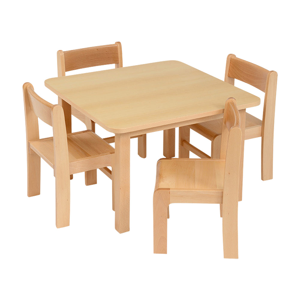 Square Table Beech Veneer 690mm