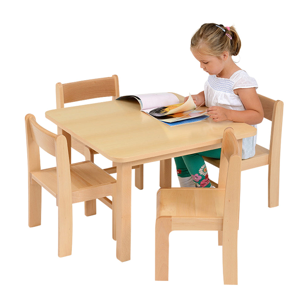 Square Table Beech Veneer 690mm