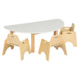 Half Circle White Table Melamine Top