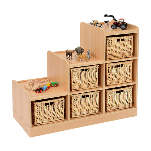 Tiered SSS Access Unit Left Hand with Wicker Baskets
