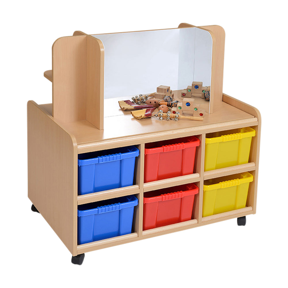 DS Storage Unit With Display/Mirror and Deep Trays