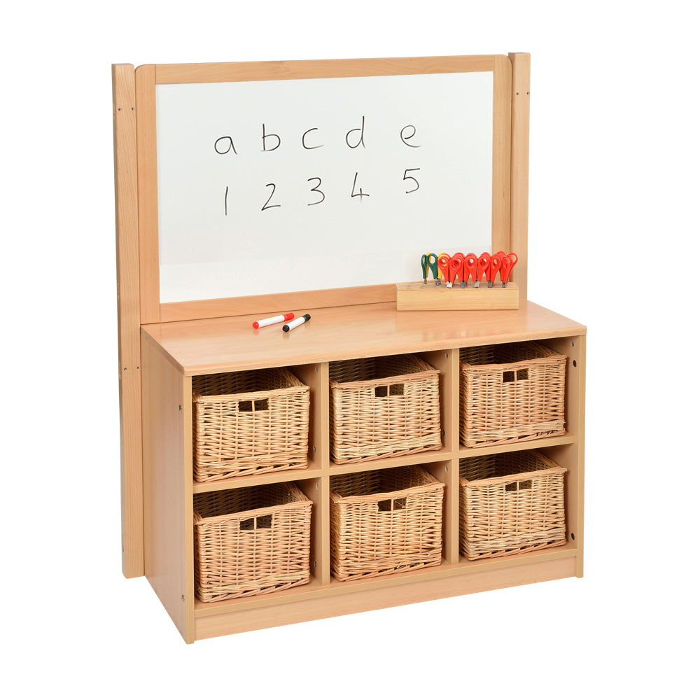 RS 6 Basket Storage Unit with Drywipe/Mirror Divider