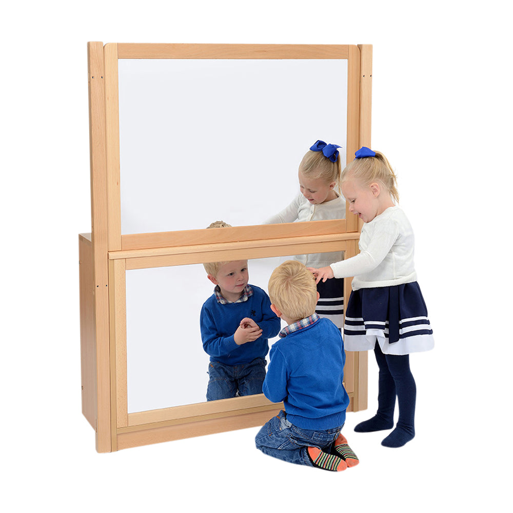 RS Open Bookcase with Inset Panel and Drywipe/Mirror Divider