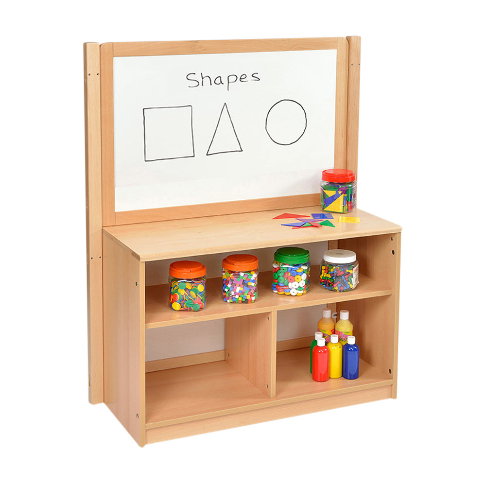 RS Open Bookcase with Inset Panel and Drywipe/Mirror Divider