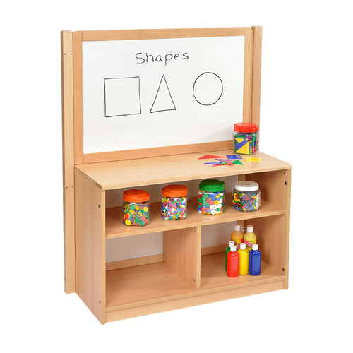 RS Open Bookcase with Inset Panel and Drywipe/Mirror Divider