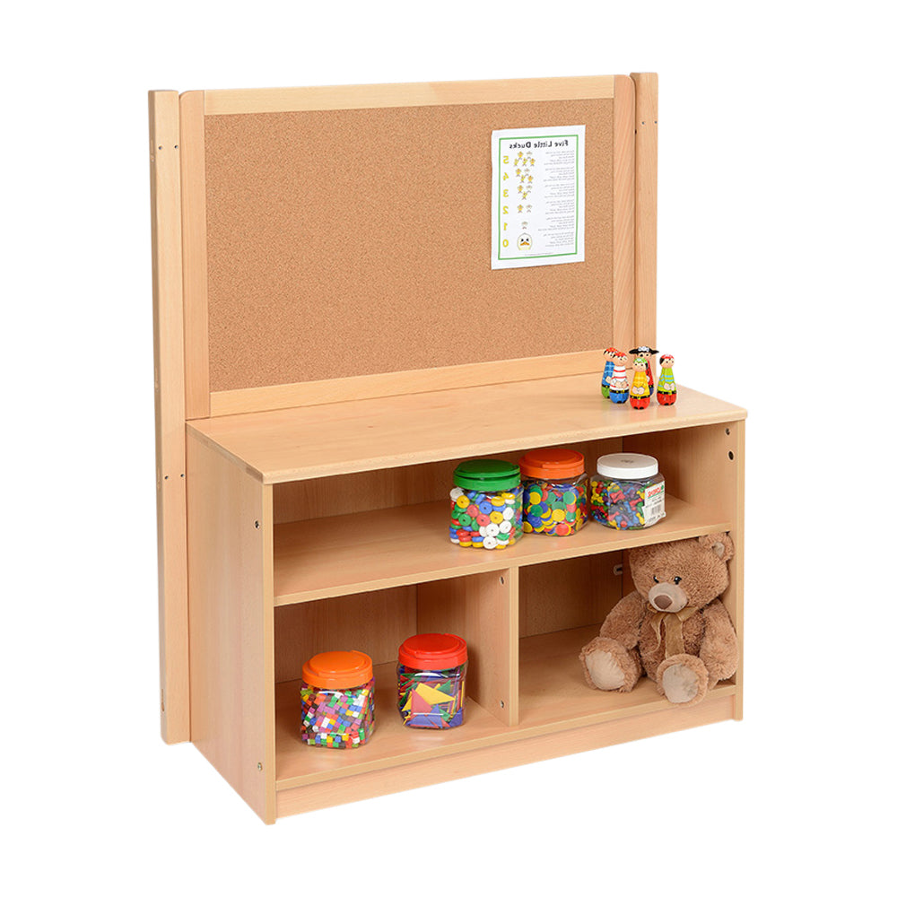 RS Open Bookcase with Solid Back and Cork Divider