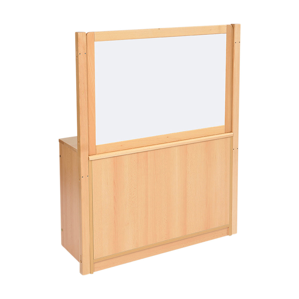 RS Open Bookcase with Solid Back and Drywipe/Mirror Divider