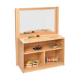 RS Open Bookcase with Solid Back and Drywipe/Mirror Divider