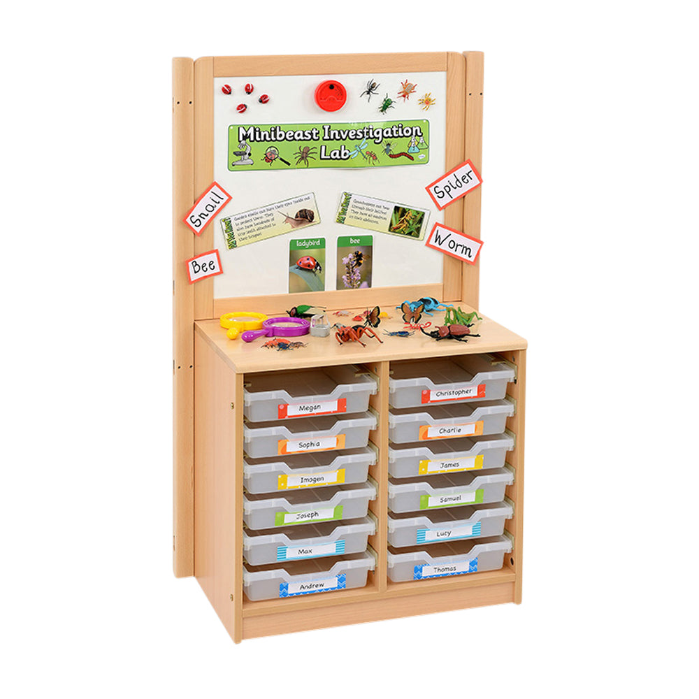 RS 2 Bay A4 12 Shallow Clear Tray Unit and Cork/Drywipe Divider