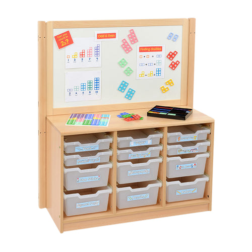 RS 3 Bay A4 6 Deep and 6 Shallow Clear Tray Unit and Cork/Drywipe Divider