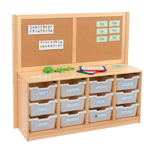 RS 4 Bay A4 12 Deep Clear Tray Unit and Cork/Drywipe Divider