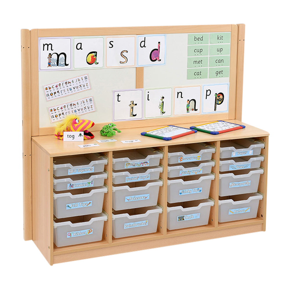 RS 4 Bay A4 8 Deep and 8 Shallow Clear Tray Unit and Cork/Drywipe Divider
