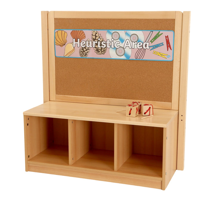 RS Toddler 3 Cubby Unit with Cork Board