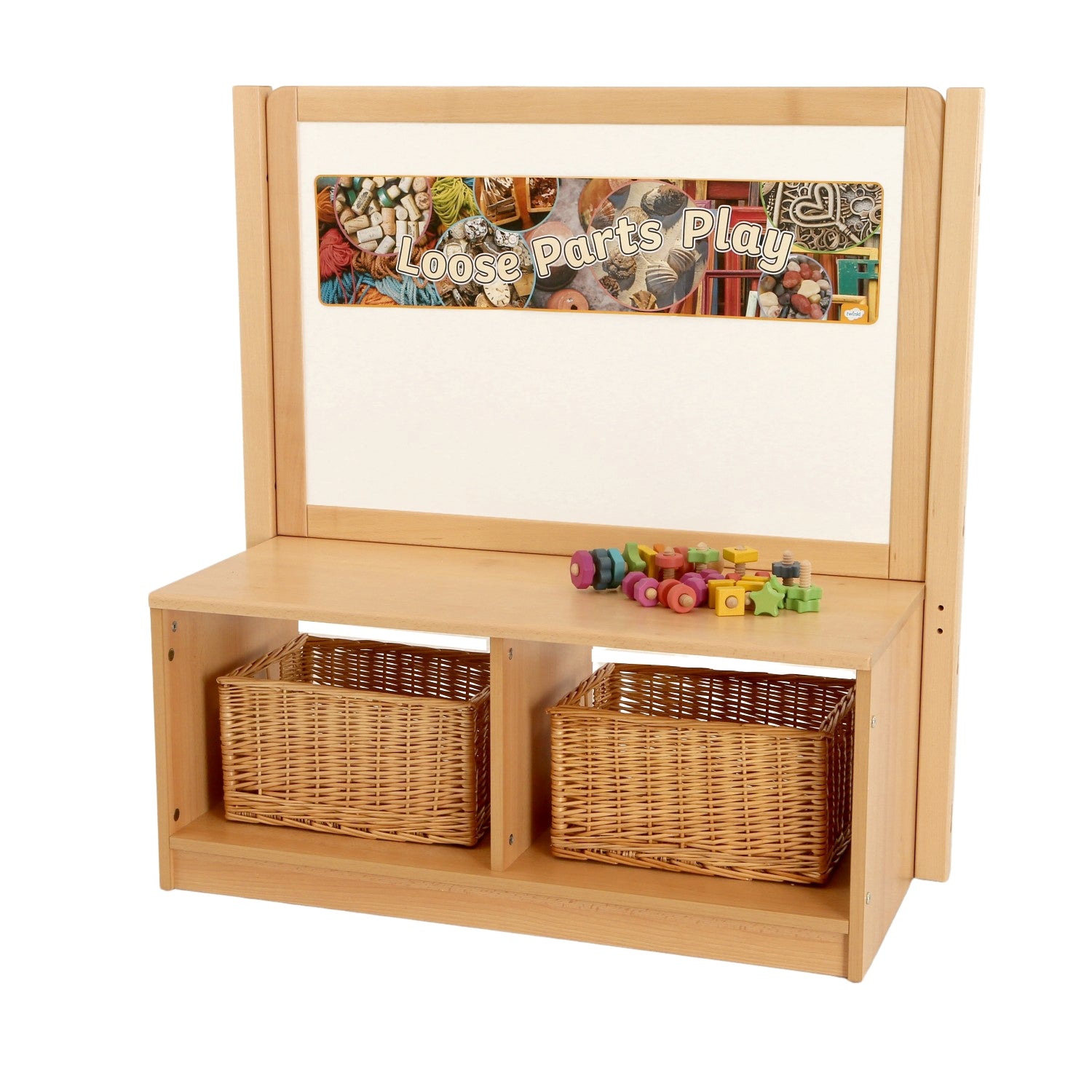 RS Toddler Open 2 Cubby Unit with Mirror/Drywipe Board