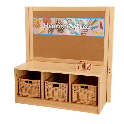 RS Toddler 3 Cubby Unit with Cork Board