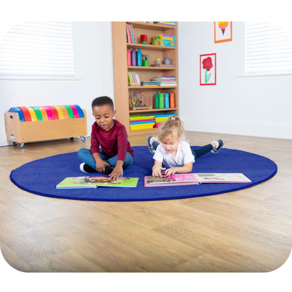 Luxury Super Soft Round Carpet - Navy