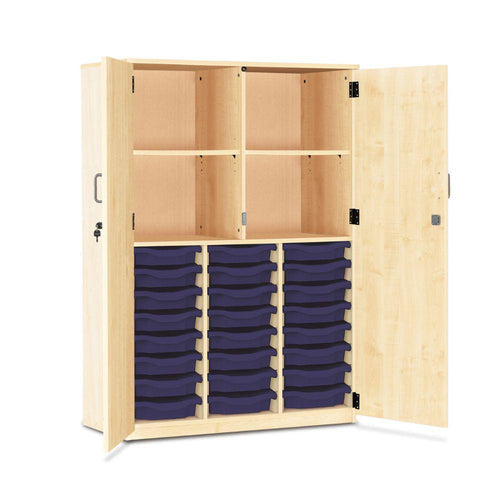 24 Shallow Tray Cupboard with Full Locking Doors