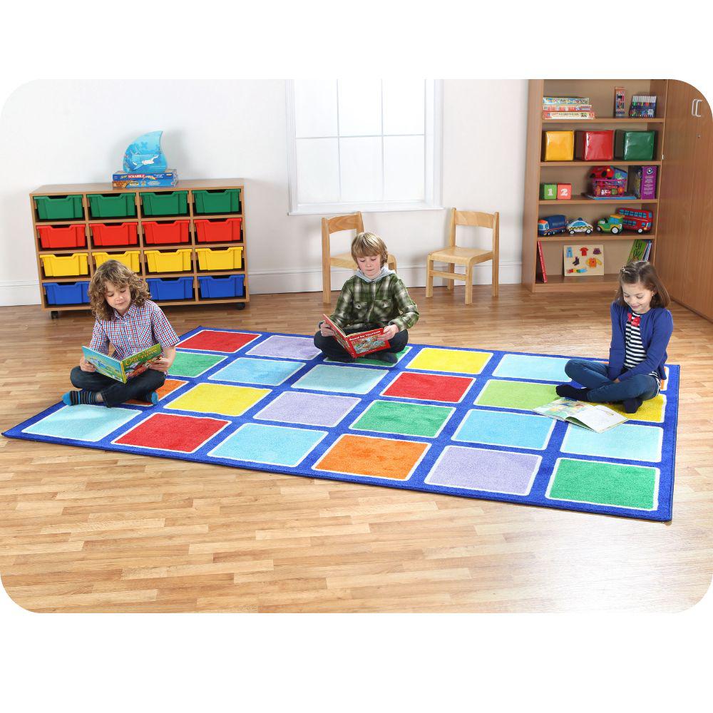 Rainbow Rectangle Placement Carpet