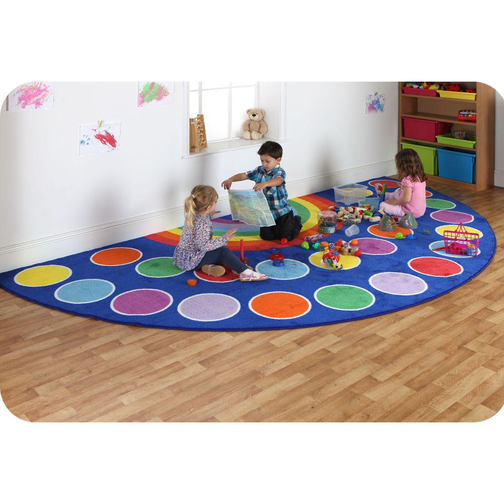 Rainbow Large Semi-Circle Placement Carpet