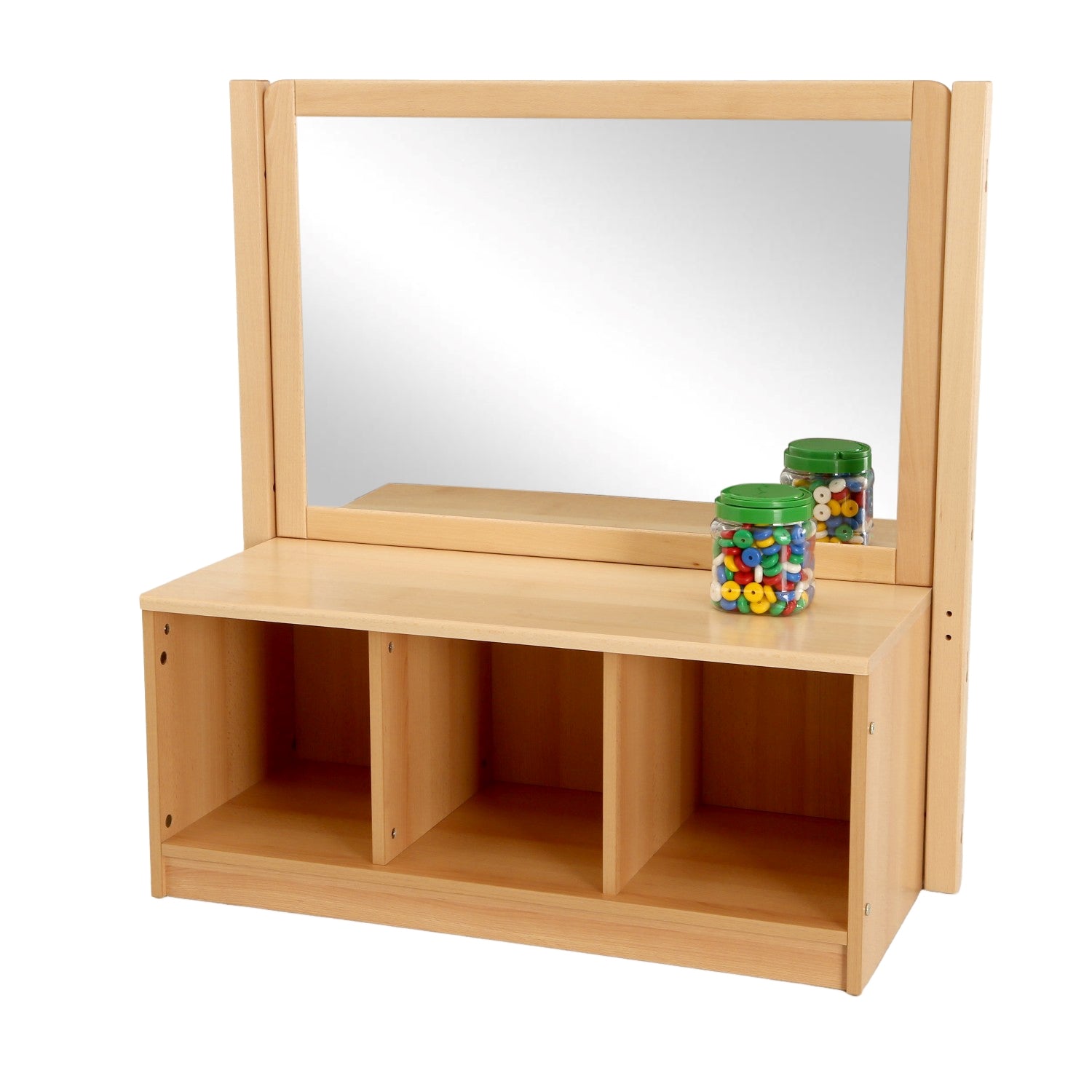 RS Toddler 3 Cubby Unit with Drywipe/Mirror Panel
