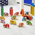 RAINBOW WOODEN VEHICLES SET