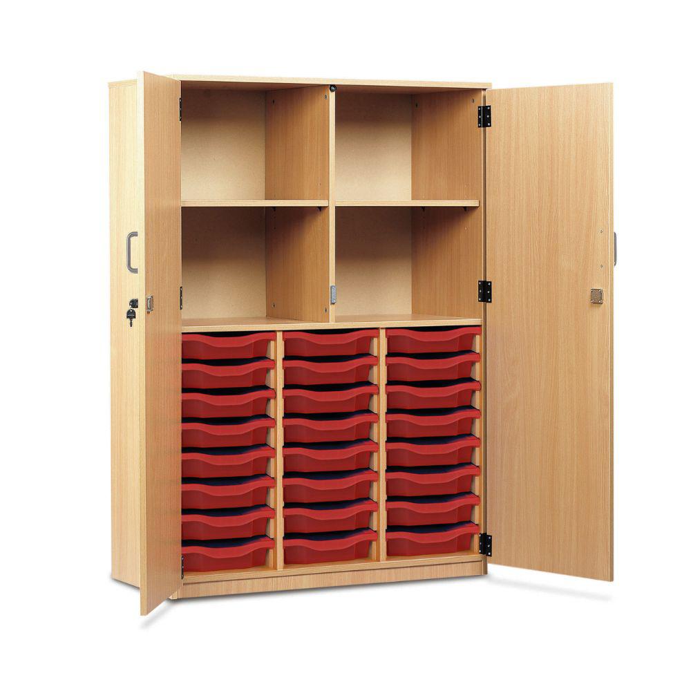 24 Shallow Tray Cupboard with Full Locking Doors