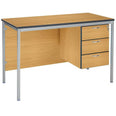 Fully Welded Premium Rectangular (1200 x 600mm) 3 Drawer Teachers Desk