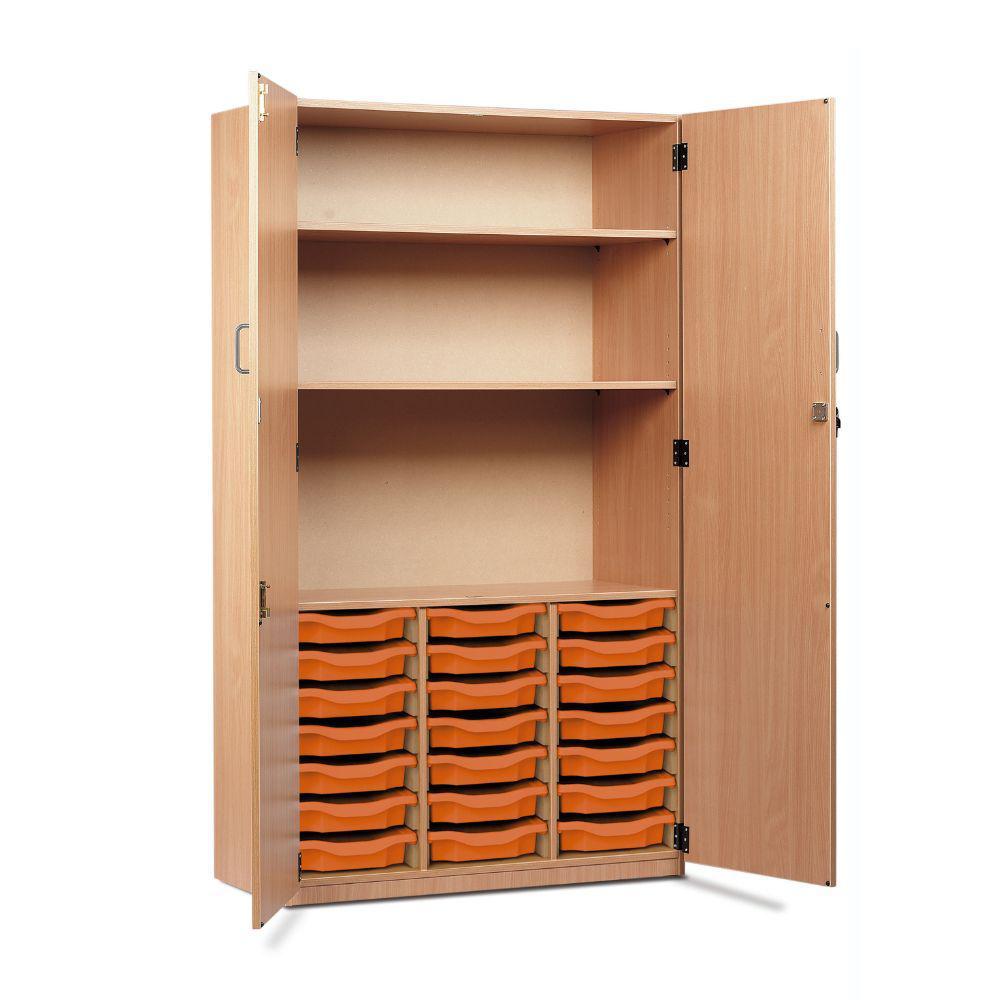 21 Shallow Tray Cupboard with Lockable Doors