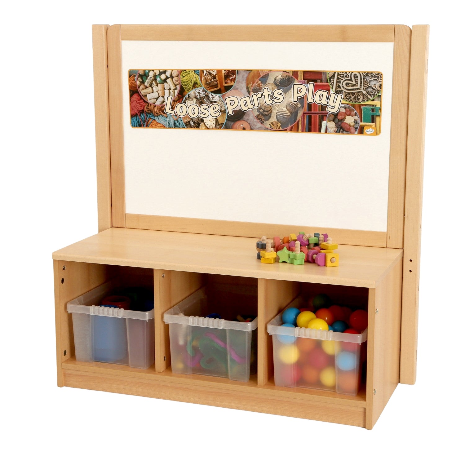 RS Toddler 3 Cubby Unit with Drywipe/Mirror Panel