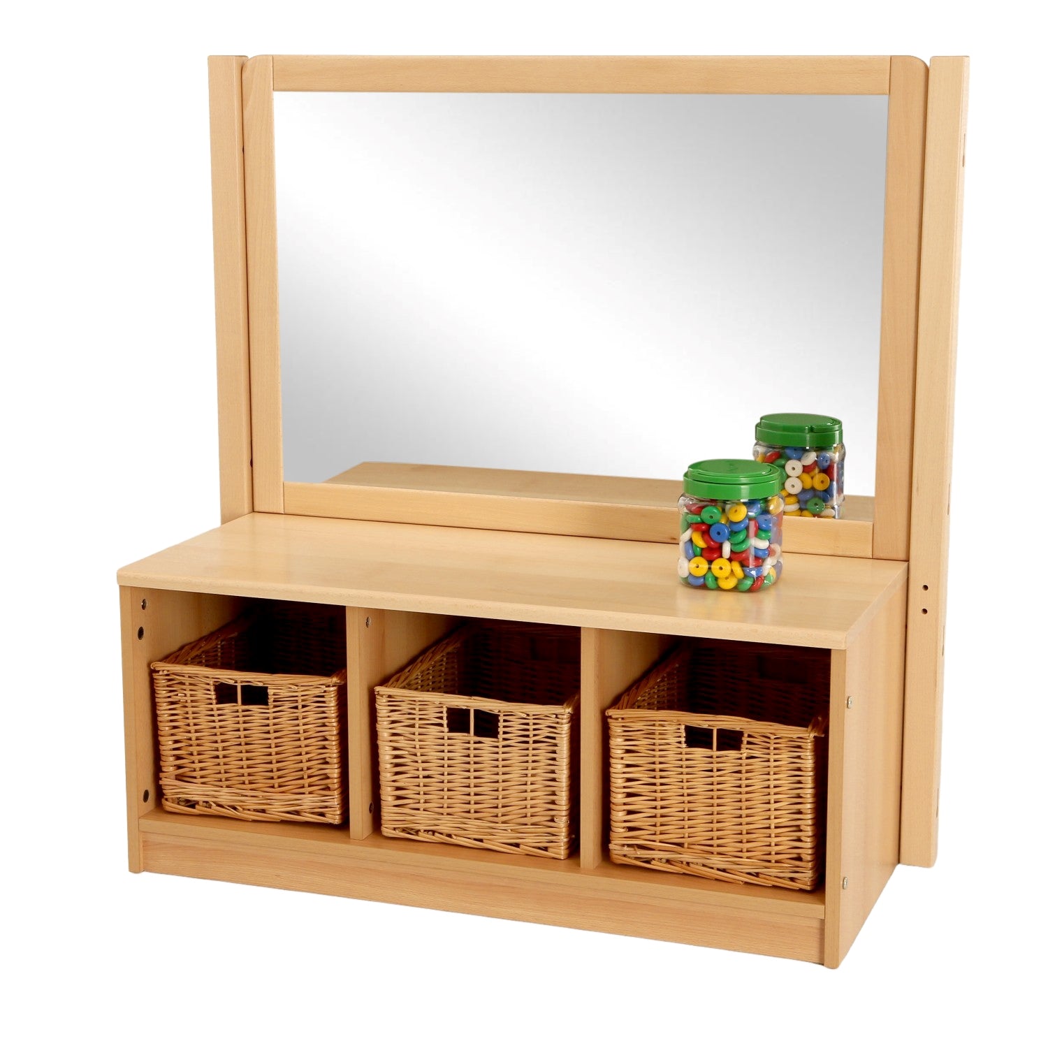 RS Toddler 3 Cubby Unit with Drywipe/Mirror Panel