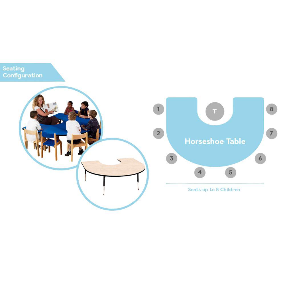 Tuf Top Height Adjustable Horseshoe Table