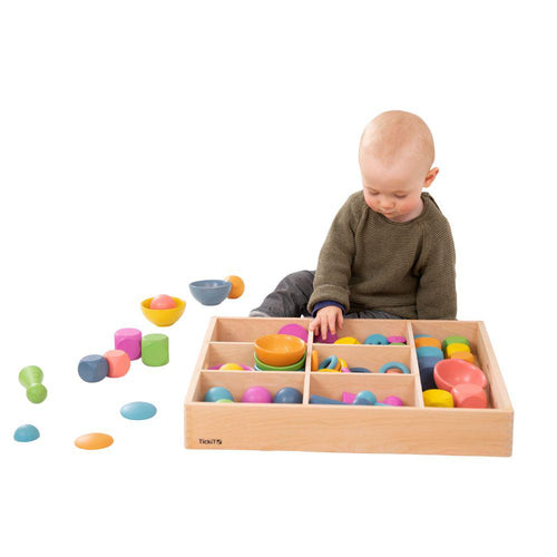 RAINBOW WOODEN SUPER SET + WOODEN SORTING TRAY (7- WAY)