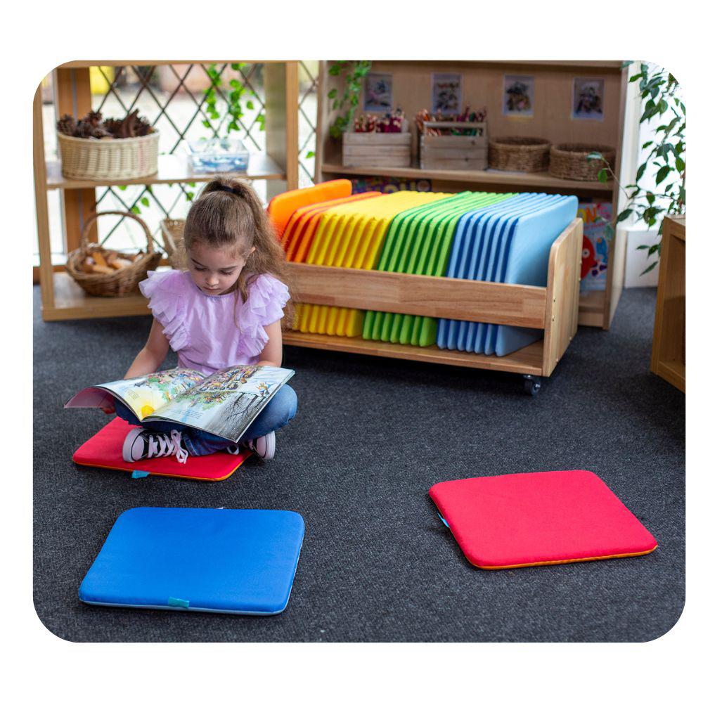 Rainbow Square Mats & Trolley Set Of 32