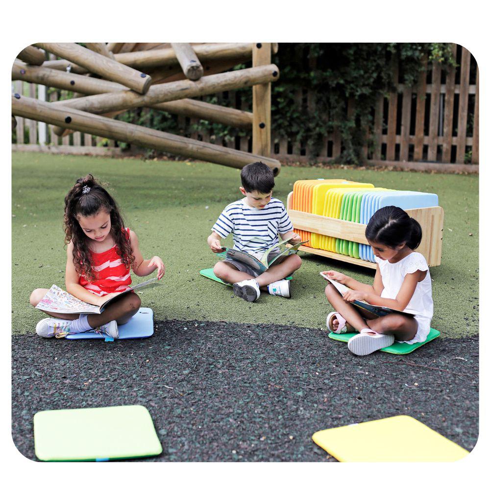 Rainbow Square Mats & Trolley Set Of 32