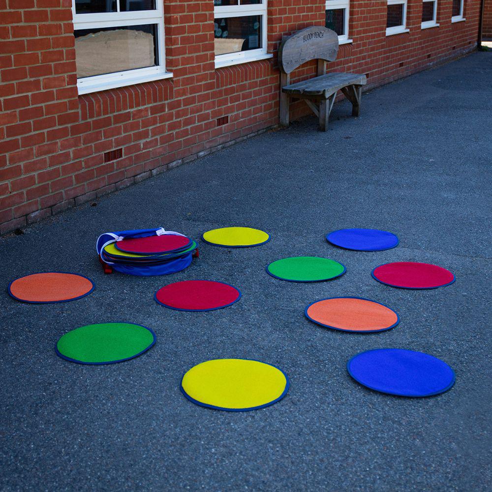 Rainbow Circle Outdoor Mats With Holdall, Pack Of 30