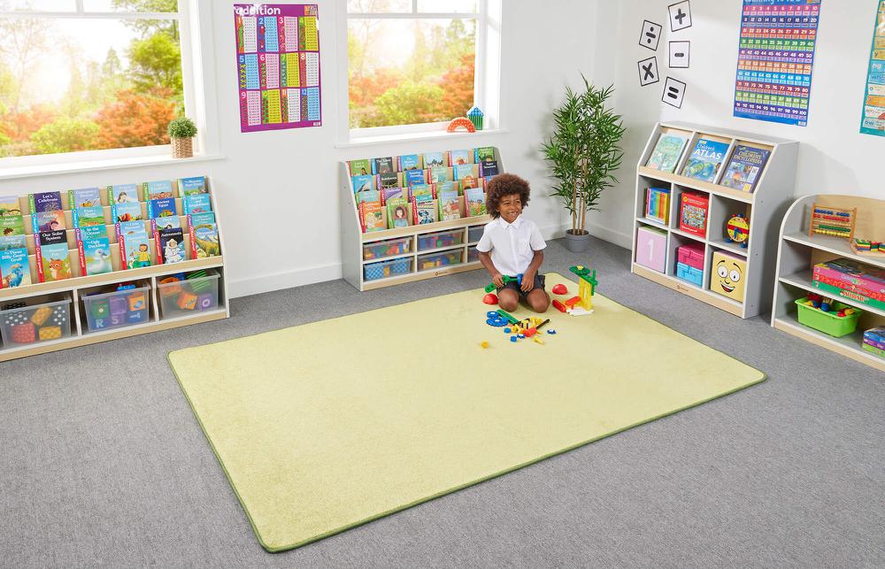 Solid Green Rectangle Rug
