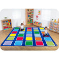 Rainbow Squares Large Placement Carpet