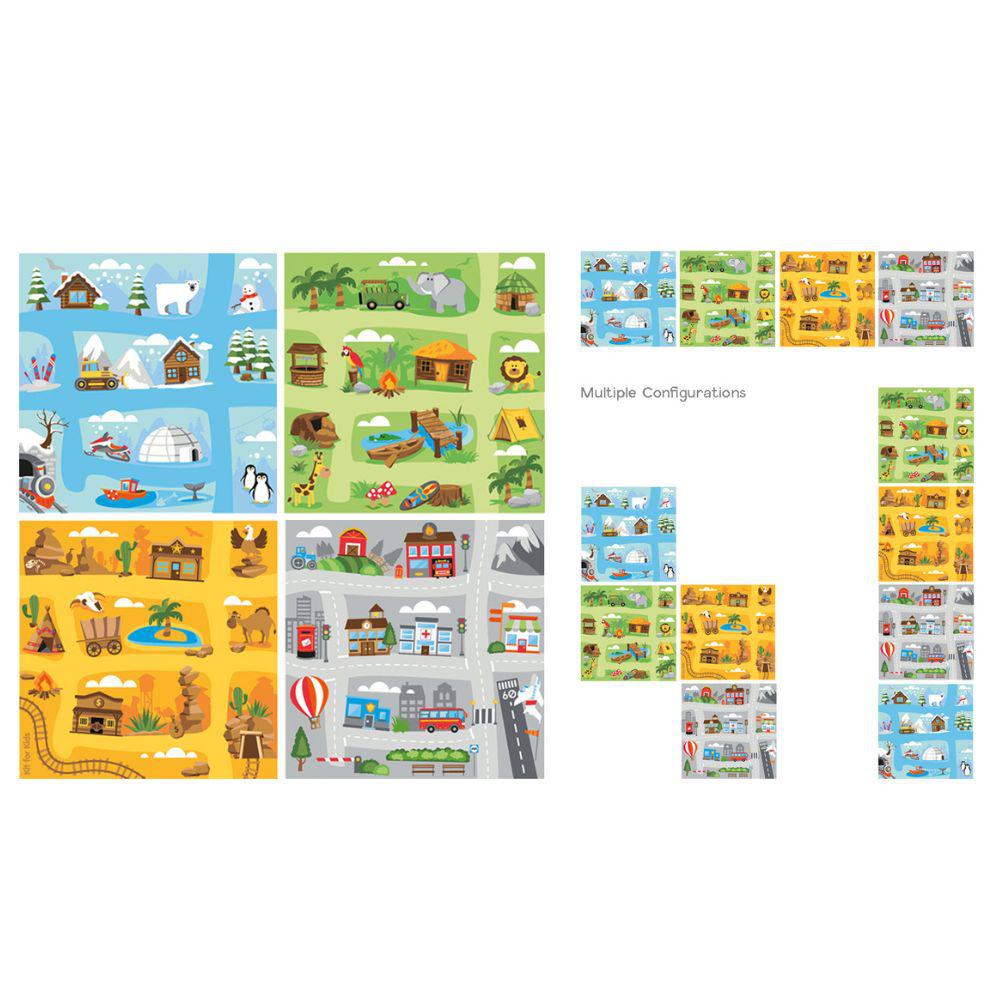 Small World Road Map Set 2 Indoor Outdoor Carpets