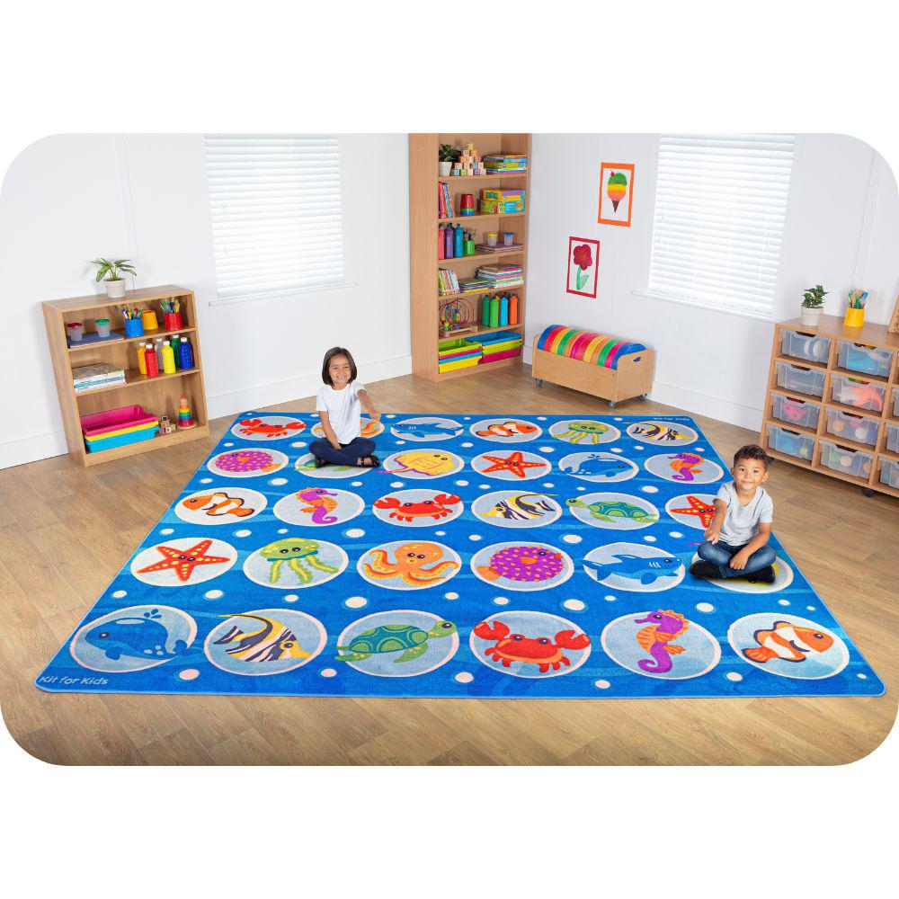 Under The Sea Large Square Placement Carpet