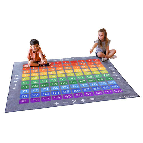 100 Square Counting Grid Carpet